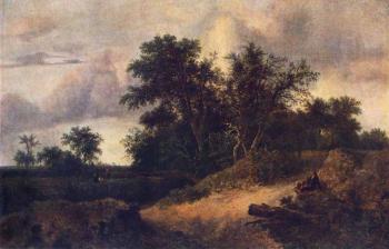 Jacob Van Ruisdael : Landscape With A House In The Grove
